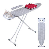 DOSKA na žehlenie Biela Sivá s rukávnikom výškovo nastaviteľná - viacfarebná, kov/textil (131/33cm) - Relaxdays