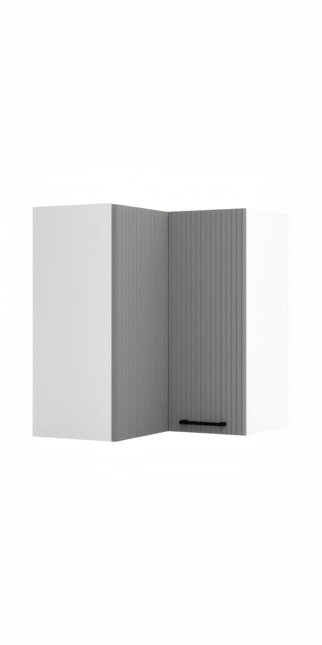 ECKHÄNGESCHRANK WRN P/L - KENDRO - Platzsparende Lösung mit Stil - Weiß/Grau, Holz/Metall (60/72/60cm) - ROYAL24_MARKT