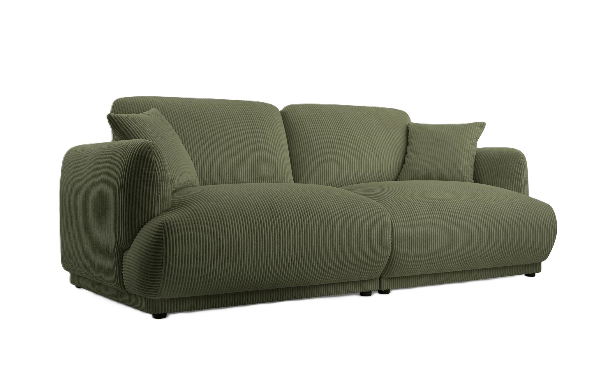 2-SITZER-SOFA Locco Grün, Zweisitzer Sofa - Grün, Holzwerkstoff (206/83/102cm) - Bettso