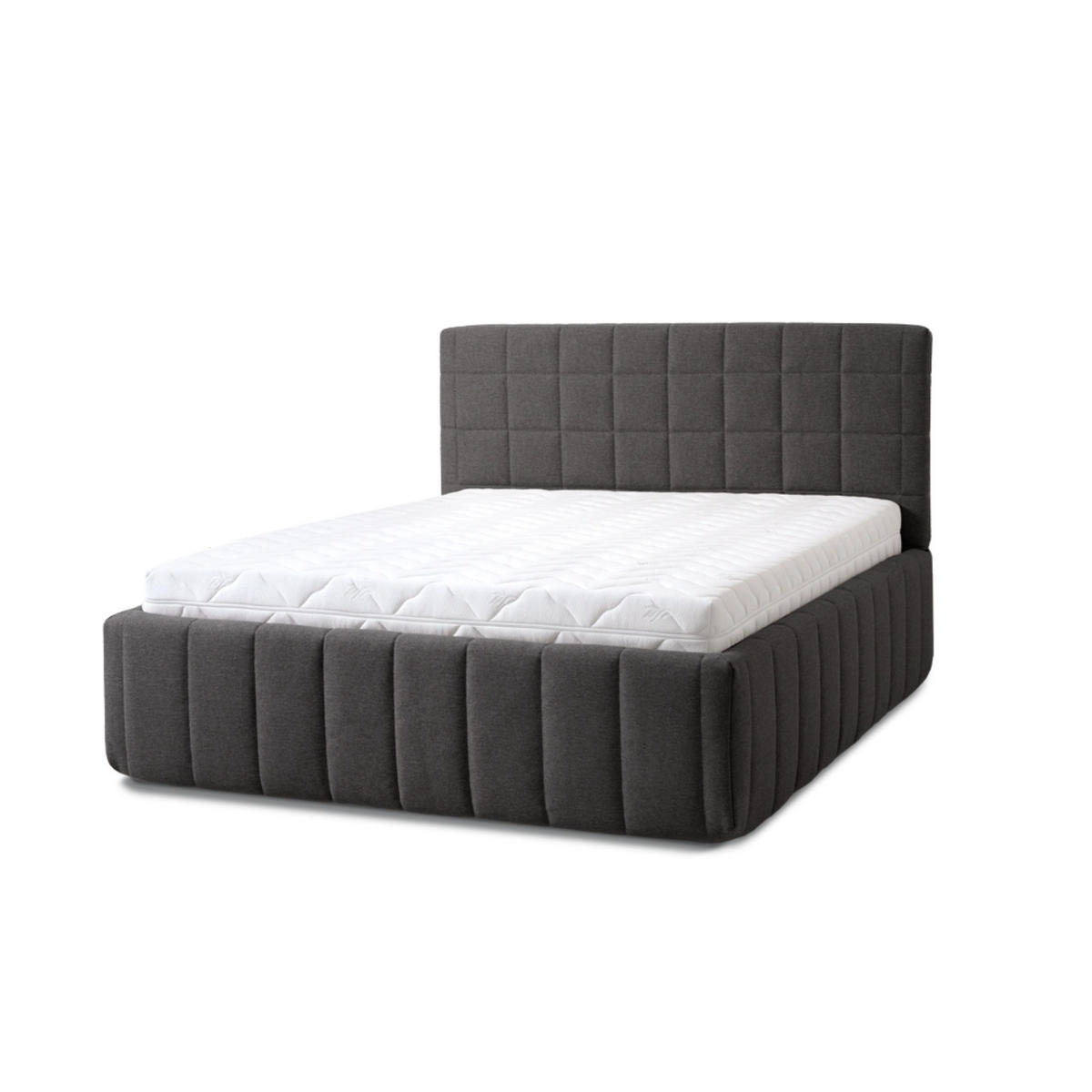 POLSTERBETT Quadro Grande 180x200 in Siena Dark Gray - Dunkelgrau, Holz (180/200cm) - Letti Moderni