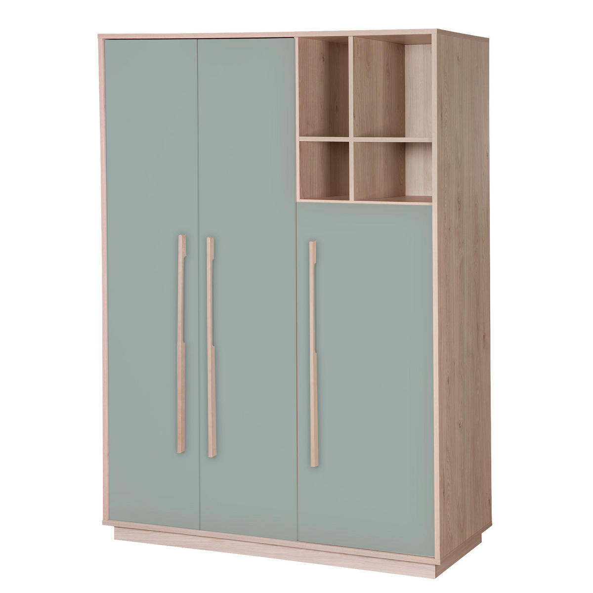 KINDERKLEIDERSCHRANK Selva - Grün, Holz (131.5/190/53cm) - Roba