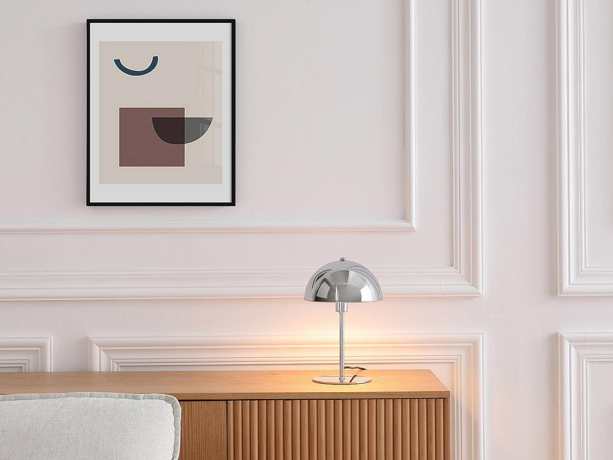 TISCHLAMPE - 20 cm x 20 cm - metall - silberfarben Ontario - Silberfarben, Metall (20/20/30cm) - Vente-Unique