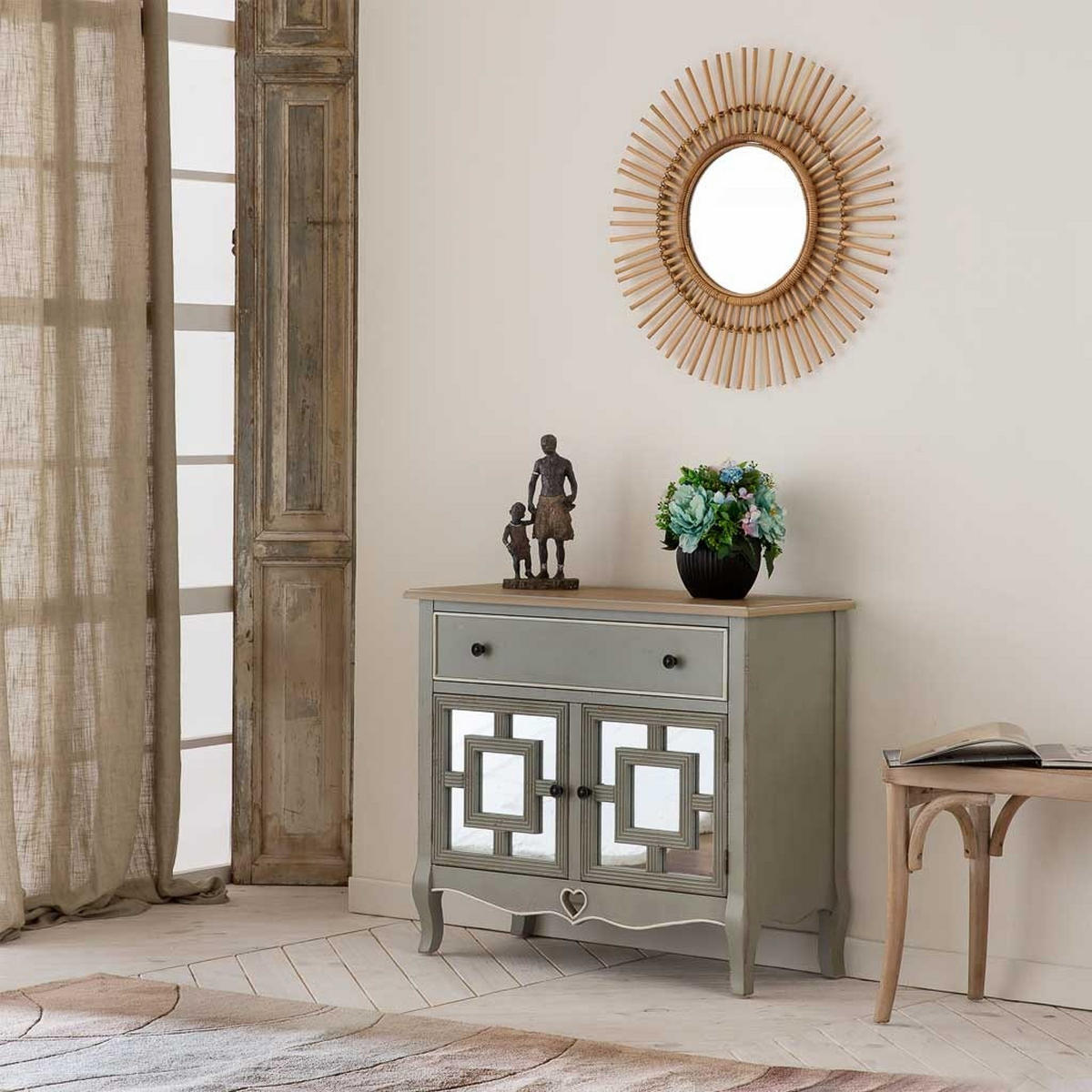 DEKORATIVE FIGUR, 16x9x32cm - Multicolor, Stein (15.5/31.5/9.3cm) - Wanderlust