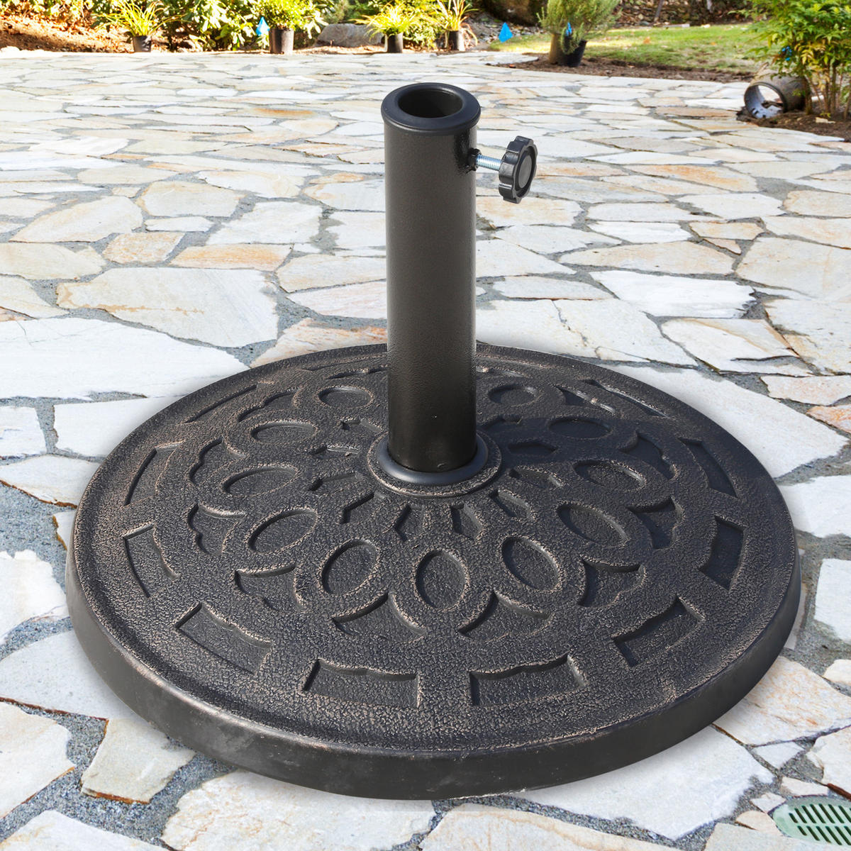 SONNENSCHIRMSTÄNDER Bronze Rund 12 kg - Bronzefarben, Metall (48.5/48.5cm) - PANGIVO