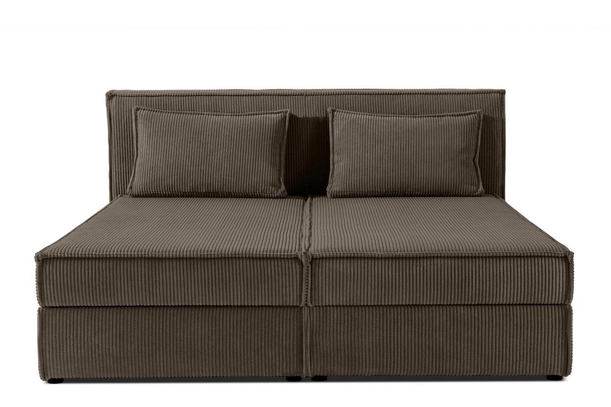 BOXSPRINGBETT ROTI mit Stauraum, braun - Schwarz/Braun, Holz/Holzwerkstoff (180/200cm) - KONSIMO®