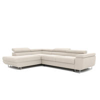 ECKSOFA ANTON mit Schlaffunktion und Bettkasten Creme - Creme, Holzwerkstoff/Kunststoff (274/203cm) - Idohome