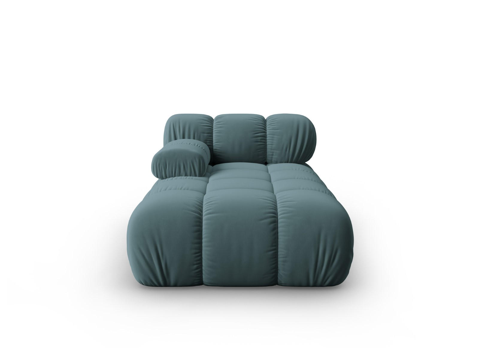 CHAISELONGUE links Bellis aus Samt petrol - Petrol, Textil (97/62/157cm) - Micadoni