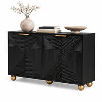 SIDEBOARD 4-türig 120 x 35 x 71,5 cm MDF Schwarz - Schwarz, Holzwerkstoff (120/71.5/35cm) - Meubliv