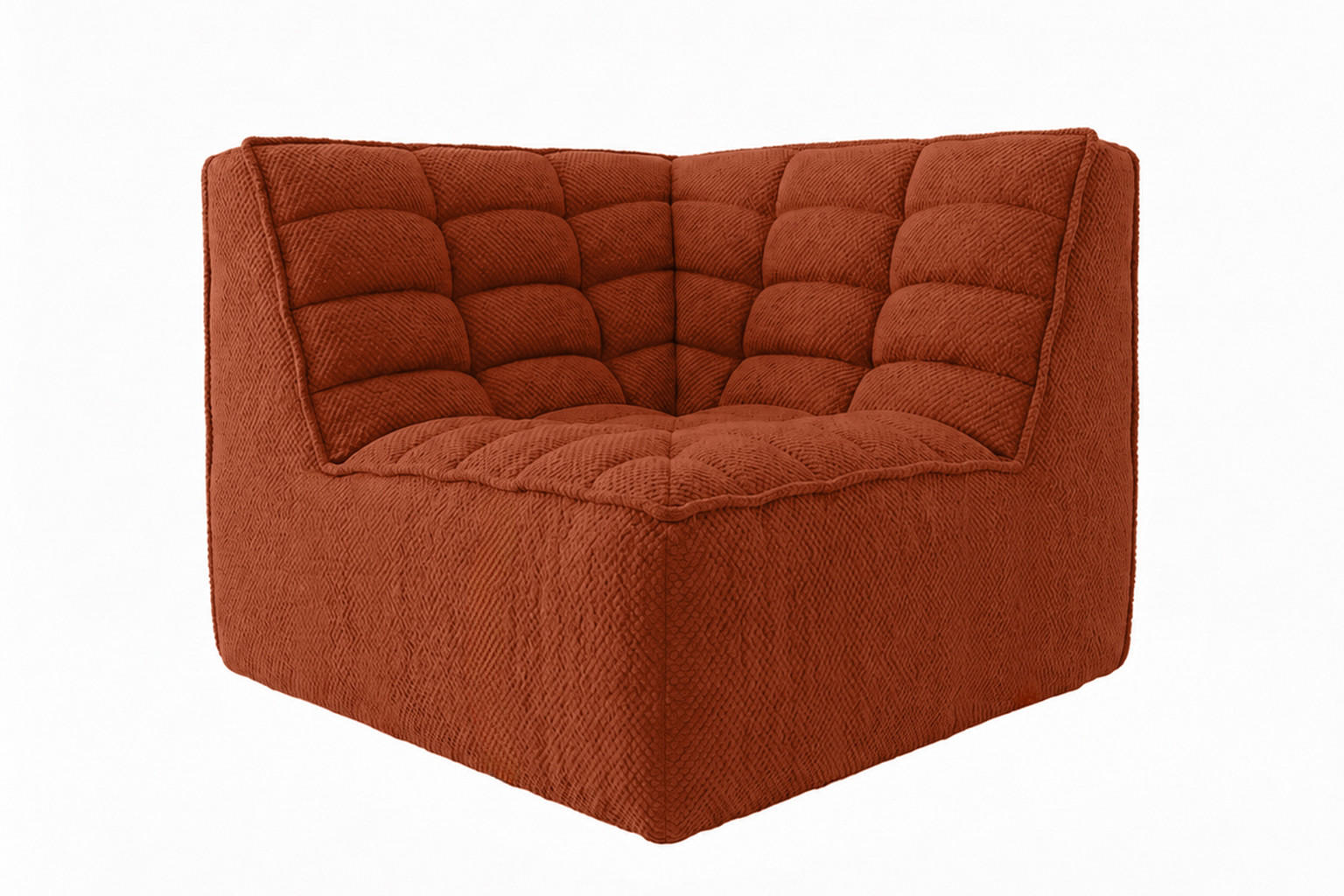 ECKMODUL, Modul, Plüschstoff Pop, Kupfer, LAZY - Kupferfarben, Holz (93/76/93cm) - Kaiser Möbel