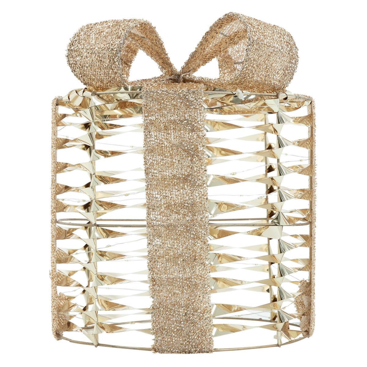LED-LICHTDEKORATION 3er-Set - Goldfarben, Metall (25/30/25cm) - Home Styling Collection