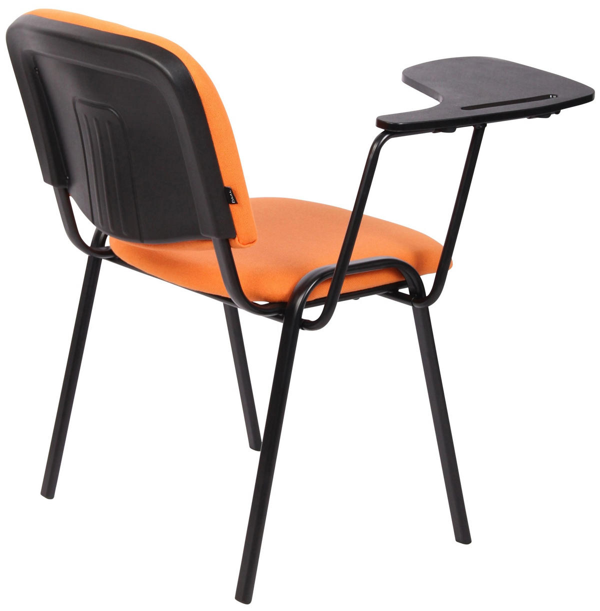 BESUCHERSTUHL 4er Set Stoff orange - Schwarz/Orange, Textil/Metall (53/81/71cm) - CLP
