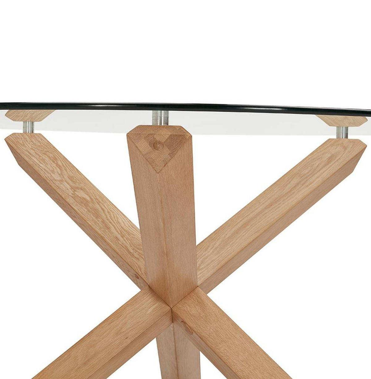 ESSTISCH Rund Massivholz Eiche Skandi-Stil FINAX, Transparent-Beige 130x130x75 cm - Transparent/Beige, Eichenholz/Holz (130/130/75cm) - KADIMA DESIGN