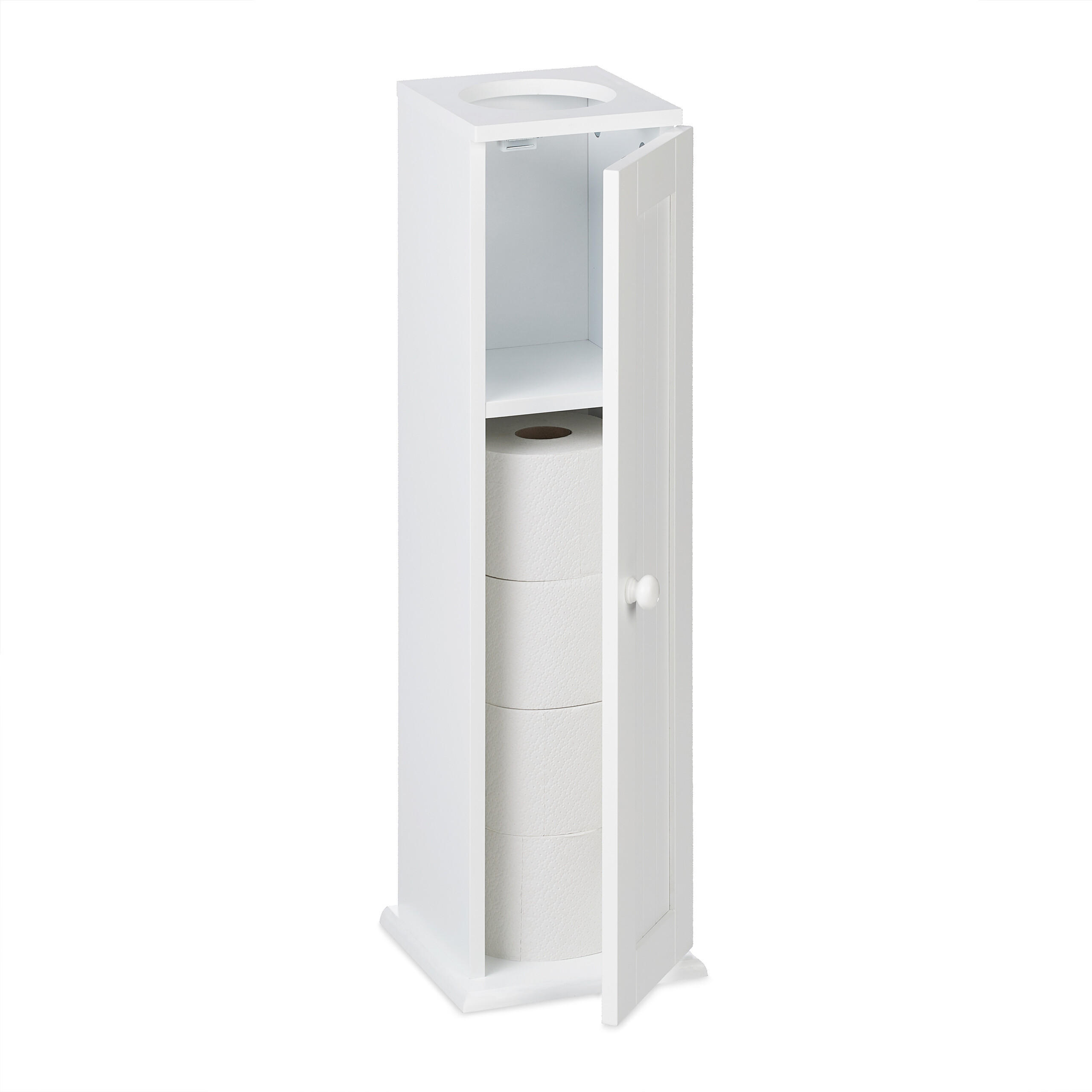 Relaxdays SKŘÍŇKA Bílá WC MDF 2 police 65 cm