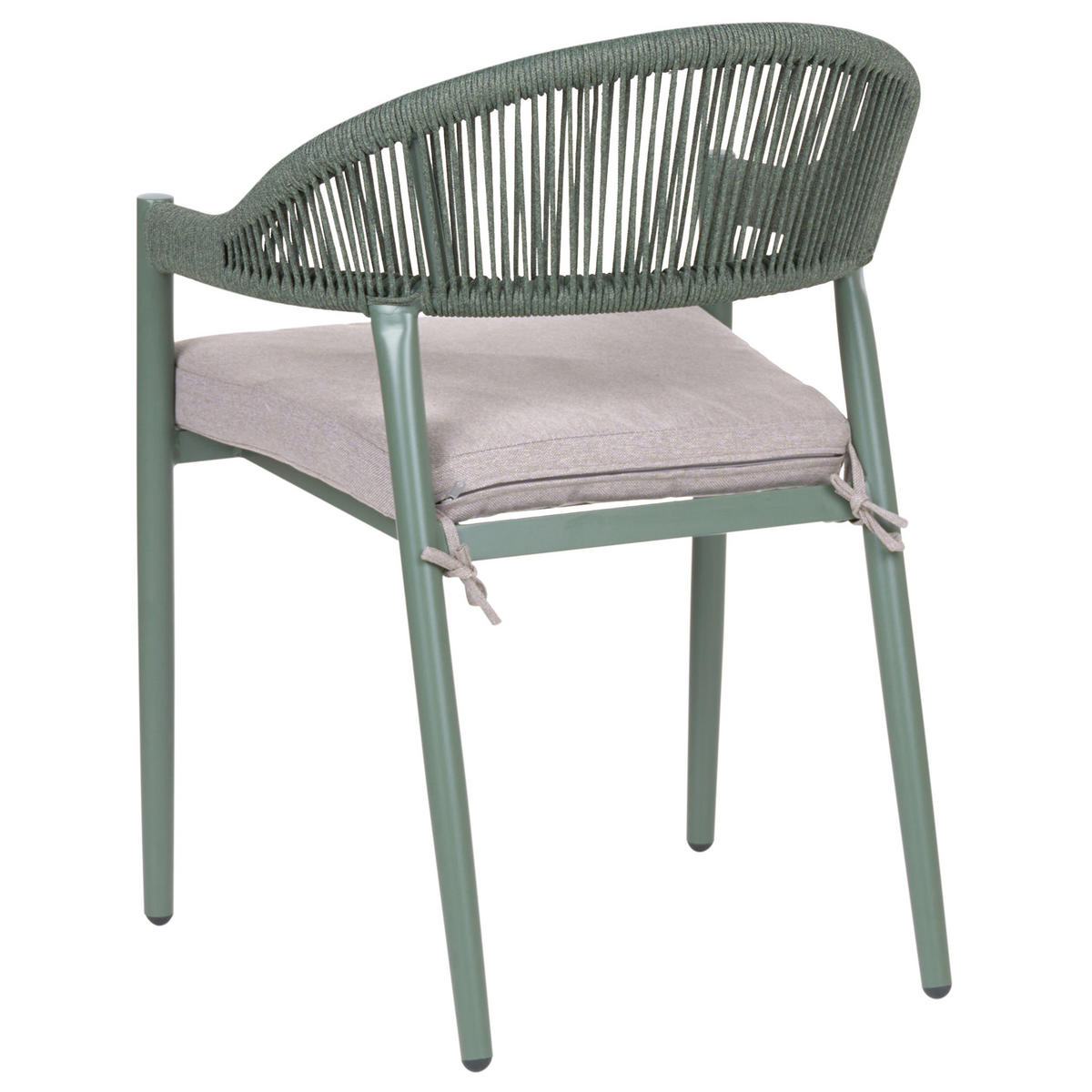 STUHL 4er-Set und Sitzkissen Metall Grün Ormea - Taupe, Metall (56/80/54cm) - Beliani