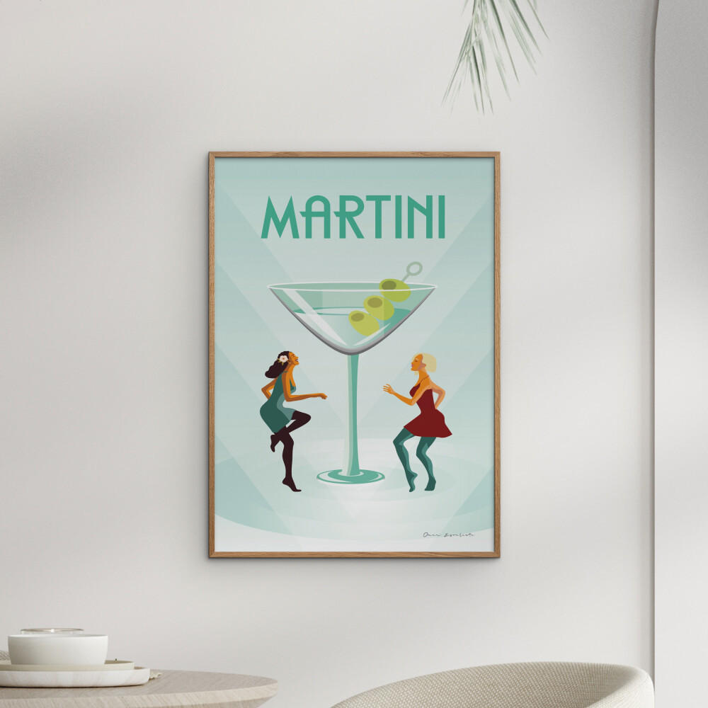 POSTER mit Rahmen Wild Apple - Martini - Eichefarben/Grün, Holz/Papier (50/70cm) - Poster&Frame