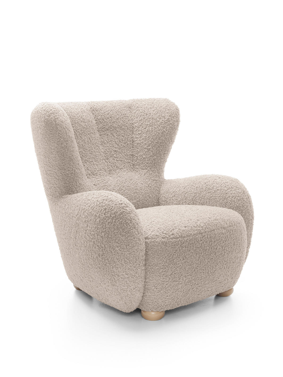 SESSEL MIST, Polstersessel Klassisch Loungesessel, Bucle-Stoff Beige - Beige, Holz/Holzwerkstoff (88/91/100cm) - MASSENO