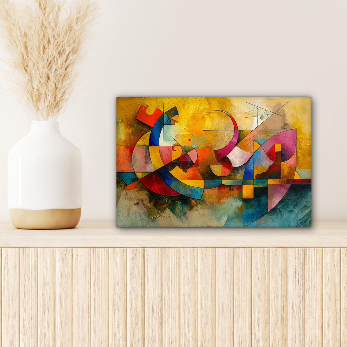 LEINWANDBILD Kunst - Abstrakt - Modern Deko Schlafzimmer 30x20 cm - Gelb, Textil (30/20cm) - MuchoWow