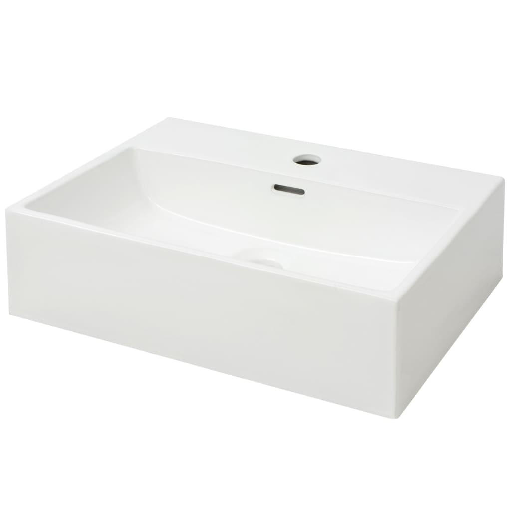 WASCHBECKEN Kutzer 51.5/38.5/15 cm - Weiß, Keramik (51.5/15/38.5cm) - Nettlife