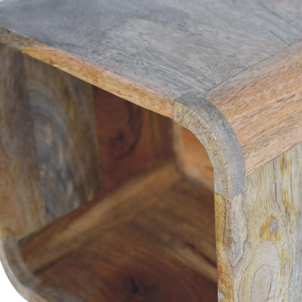 NACHTTISCH Levitate, Wandmontiert, Offenes Fach , Braun - Beige/Messingfarben, Holz/Metall (30/25/25cm) - Artisan Furniture