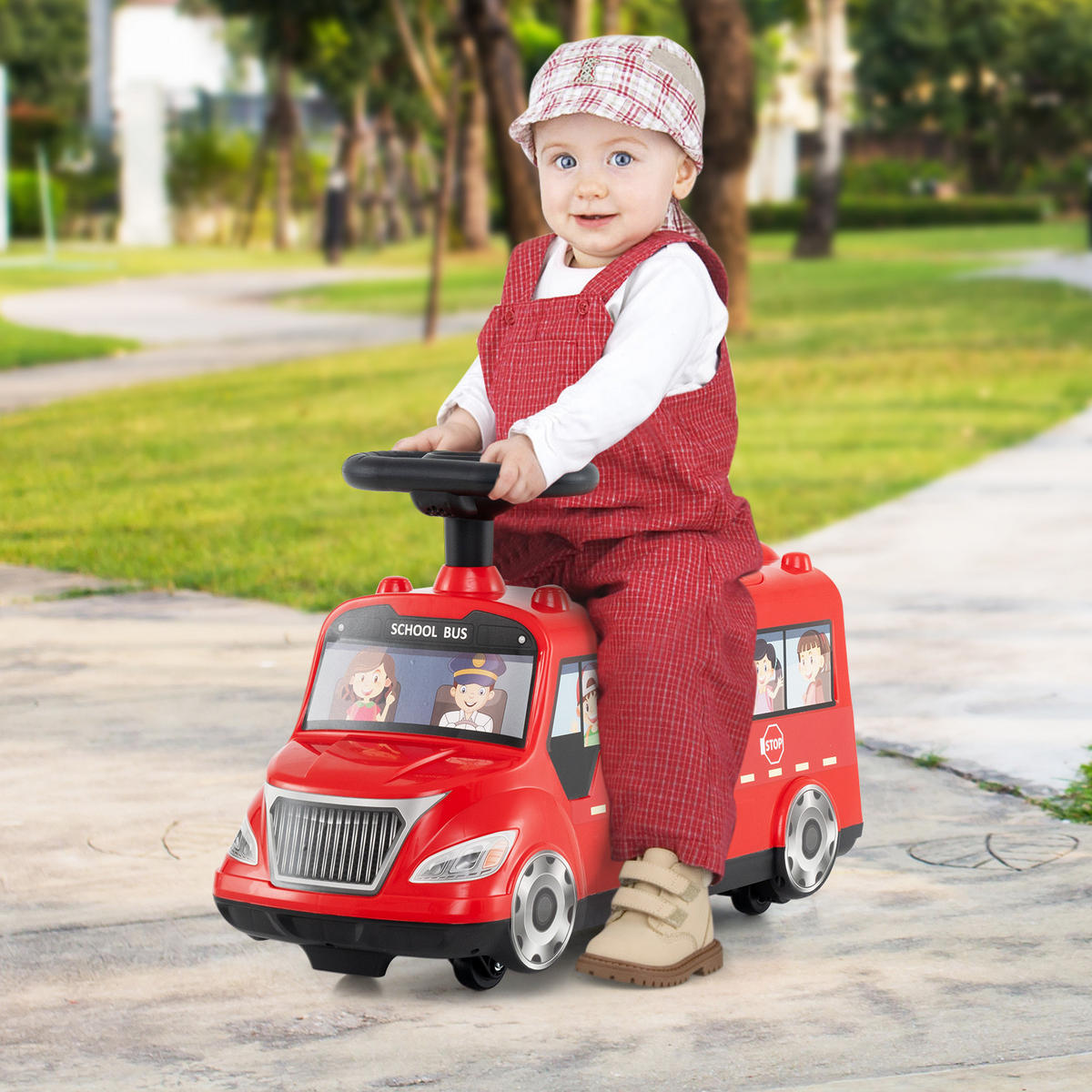 RUTSCHAUTO Rot - Rot, Kunststoff (23/36/55cm) - COSTWAY