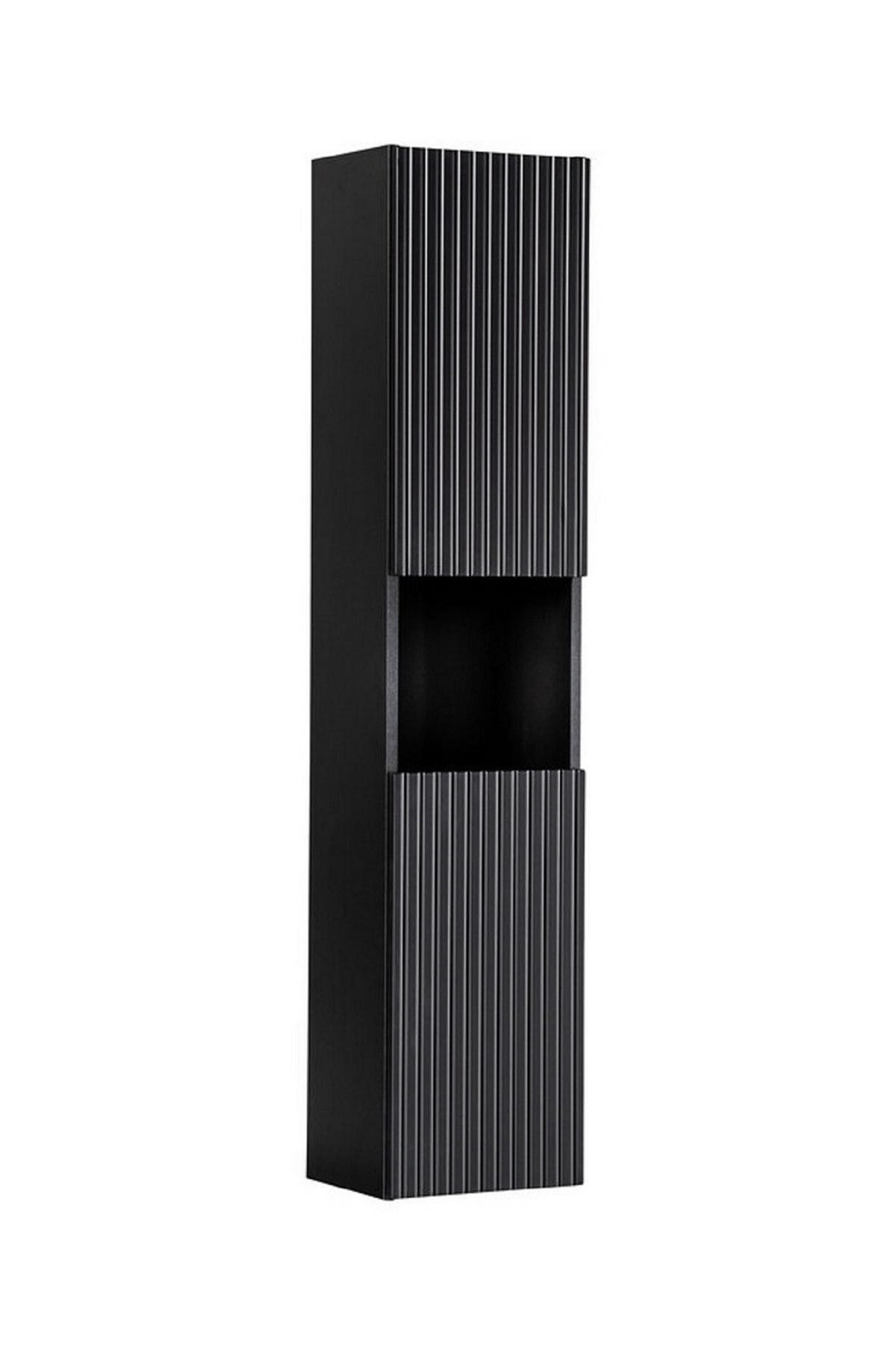 BADMÖBEL-SET 5 Teile - Nova Black N BM59 in Schwarz/ Evoke Eiche - Schwarz/Eiche Artisan, Holz (80/140/40cm)