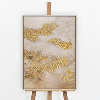 GEMÄLDE Goldene Wolken Schattenfugenrahmen Beige 70x50 cm - Beige, Holz (70/50cm) - YS-art gallery