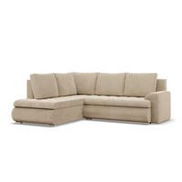 ECKSOFA LINKS MIT SCHLAFFUNKTION FORESTA, Cord - Beige - Beige, Textil (230/200cm) - Mebligo