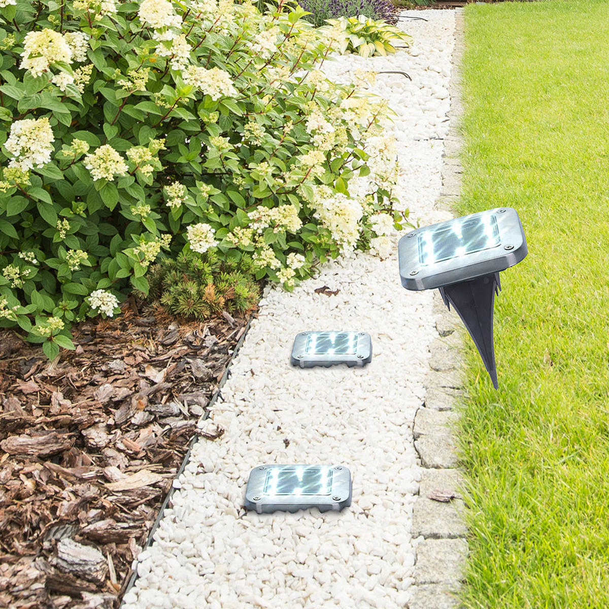 LED AUSSENLEUCHTE Edelstahl Schwarz - Schwarz, Metall (10/10/13cm) - Globo Lighting