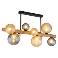 LED-DECKENLEUCHTE RIHA - Schwarz, Holz (78/29/45cm) - Globo Lighting
