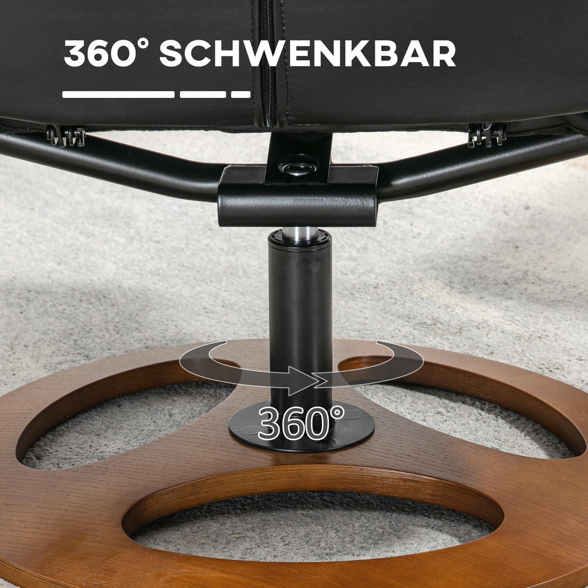 RELAXSESSEL, Kunstleder Schwarz - Schwarz, Kunststoff (89/110/77cm) - HOMCOM