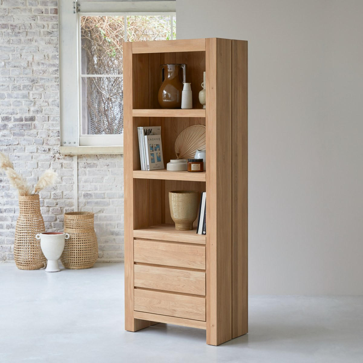 BÜCHERREGAL Eden Natur aus Eiche - Naturfarben, Holz (75/200/40cm) - Tikamoon