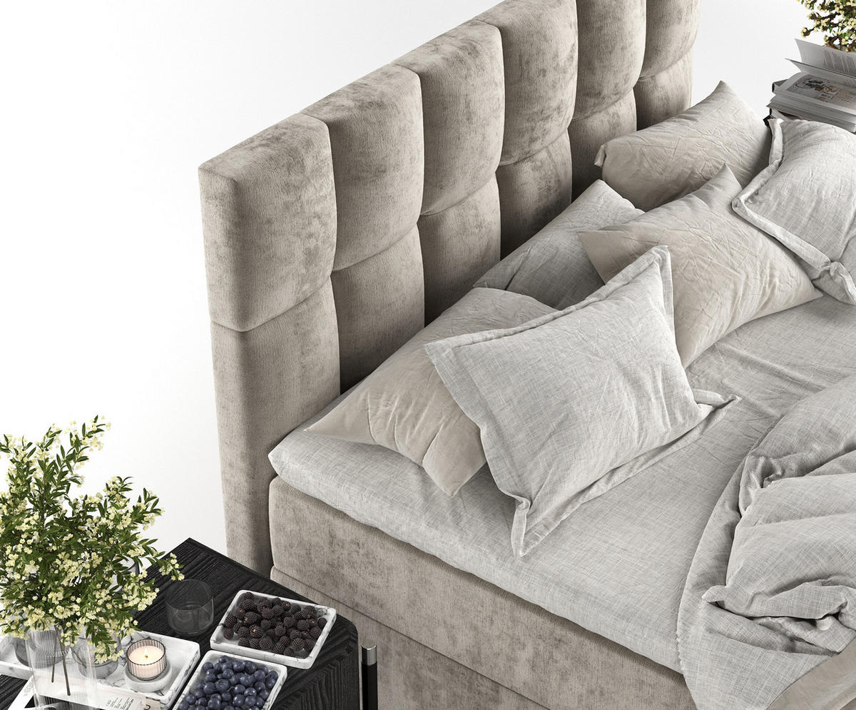 BOXBETT Essence Beige 200/200 cm - Beige/Schwarz, Holz/Holzwerkstoff (200/200cm) - Maison de Reve