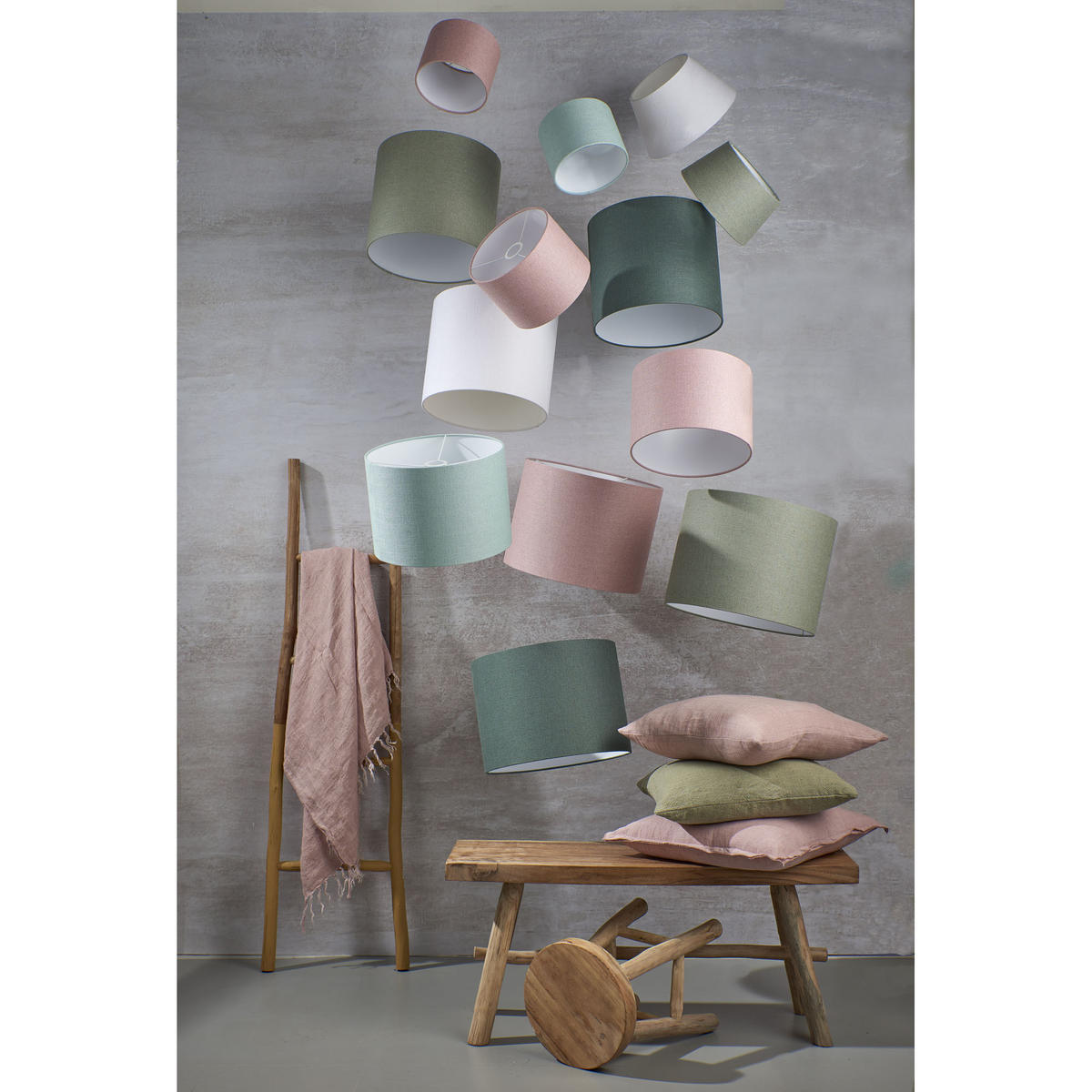 LAMPENSCHIRM Livigno Rosa Ø30/21 cm - Pink, Textil (30/30/21cm) - Light & Living