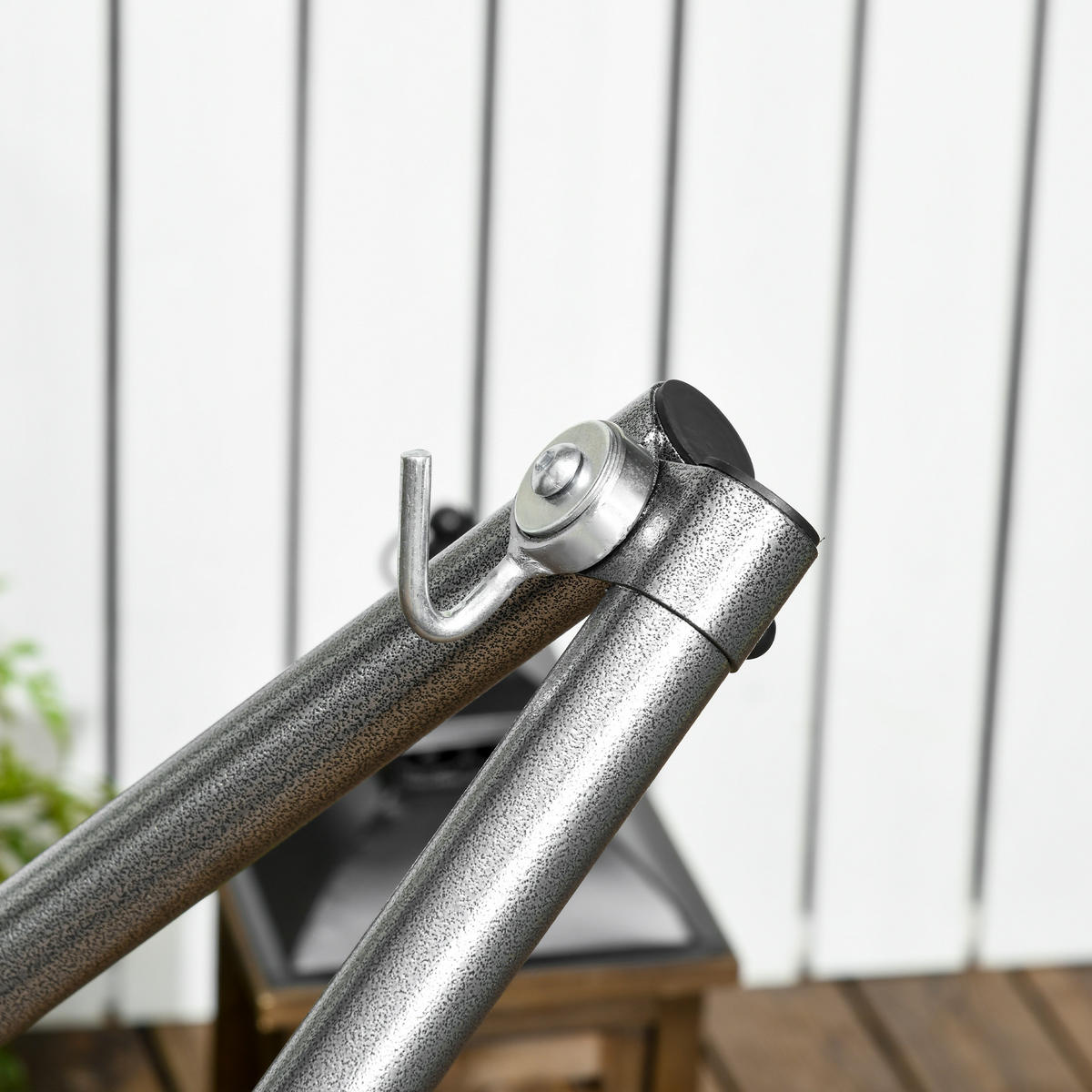 HÄNGEMATTENGESTELL, Stahl Schwarz+Silber - Silberfarben/Schwarz, Metall (290/92/88cm) - Outsunny