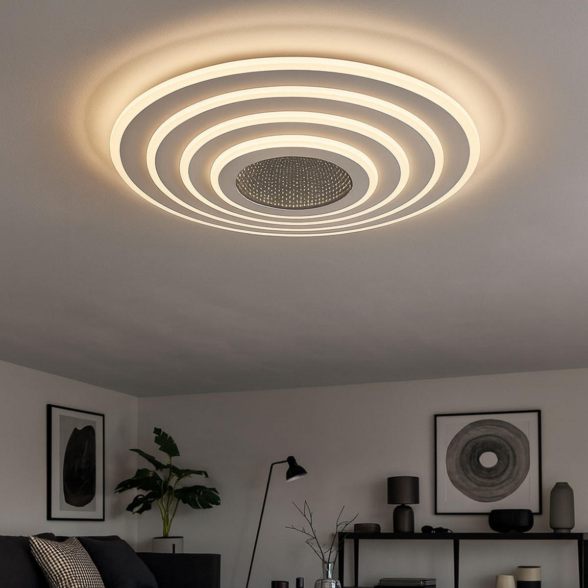 LED DECKENLEUCHTE Jocelyn Weiß Metall - Weiß, Metall (42/42/7cm) - Globo Lighting