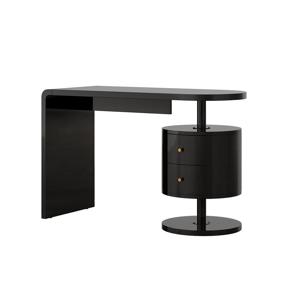 SCHMINKTISCH Lara Schwarz Hochglanz 120 cm mit 2 Schubladen - Schwarz Hochglanz, Holzwerkstoff (50/120/76cm) - Vicco