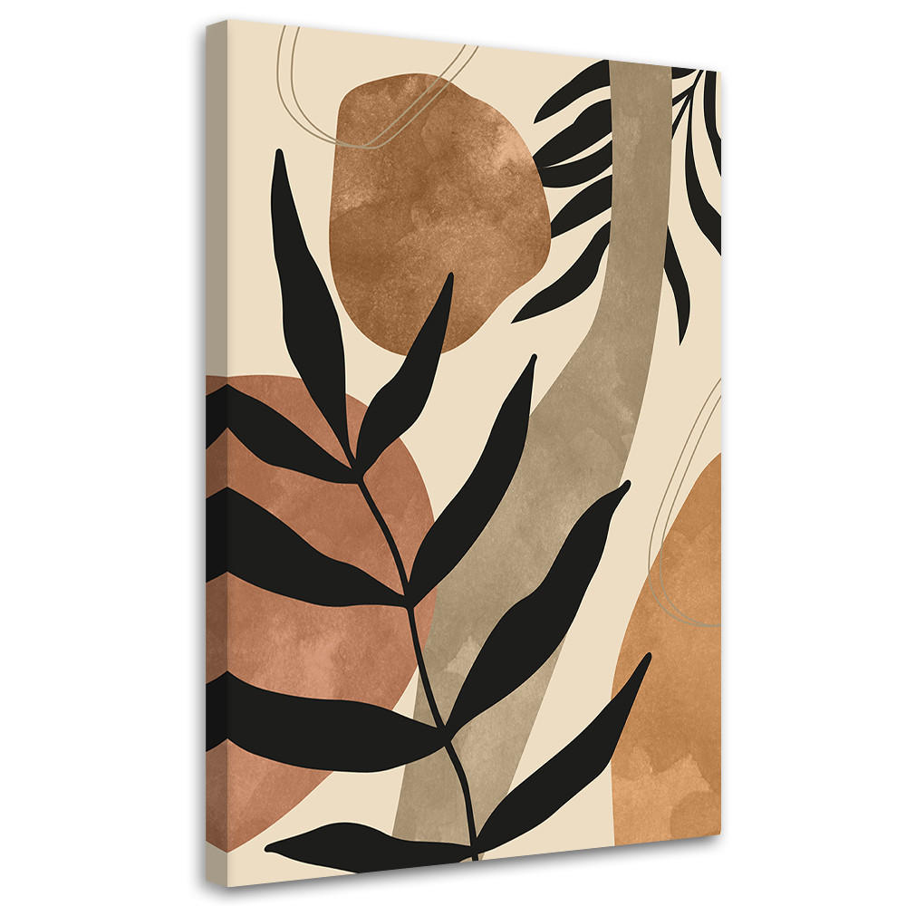 WANDBILD boho blätter und zweige - Beige, Textil (40/60cm) - Feeby