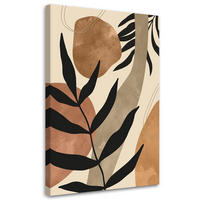 WANDBILD boho blätter und zweige - Beige, Textil (40/60cm) - Feeby