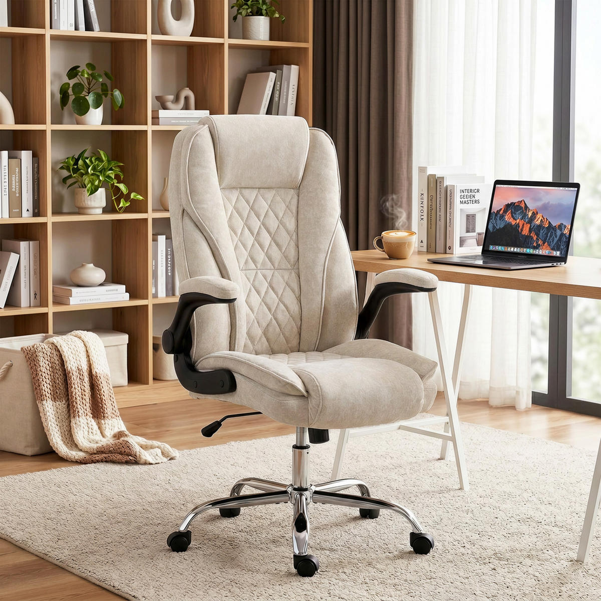 BÜROSTUHL Beige 70/70/114-122 cm - Beige, Textil (70/122/70cm) - PANGIVO