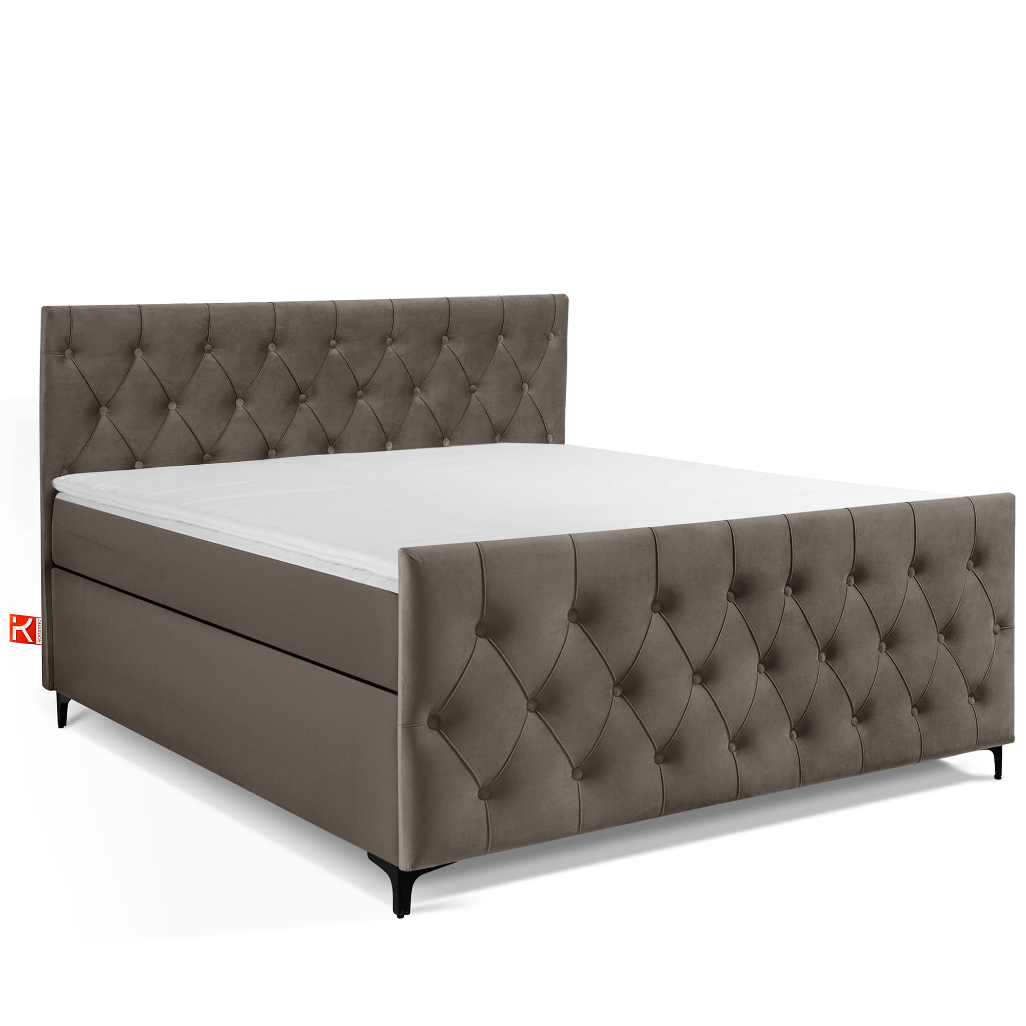 POLSTERBETT ARDEA, Braun - Schwarz/Braun, Holz/Holzwerkstoff (160/200cm) - KONSIMO®