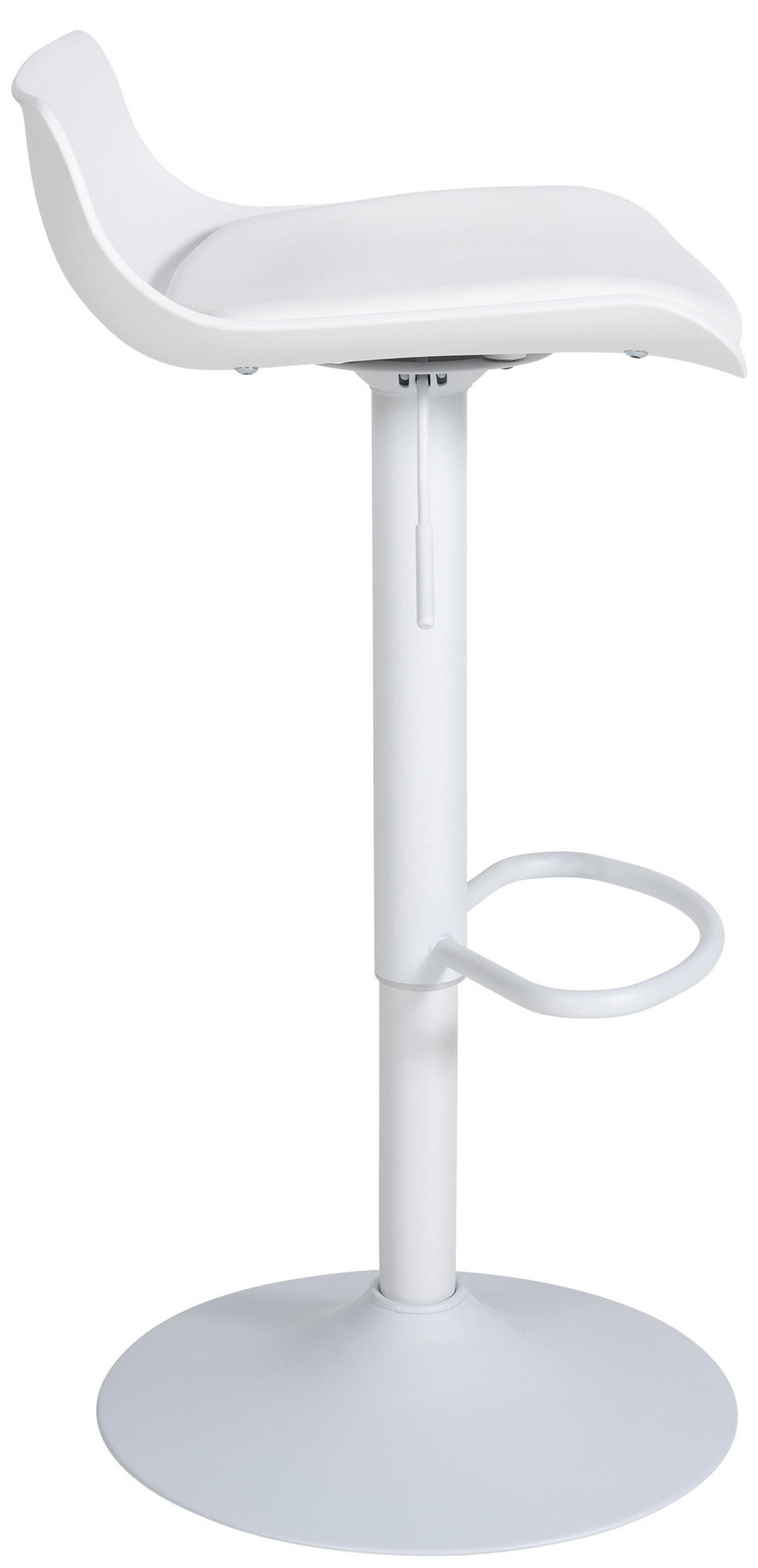 BARHOCKER höhenverstellbar Weiß JUTO Kunstleder 685-94x43x44 cm - Weiß, Leder/Metall (43/68.5/44cm) - DELUKE