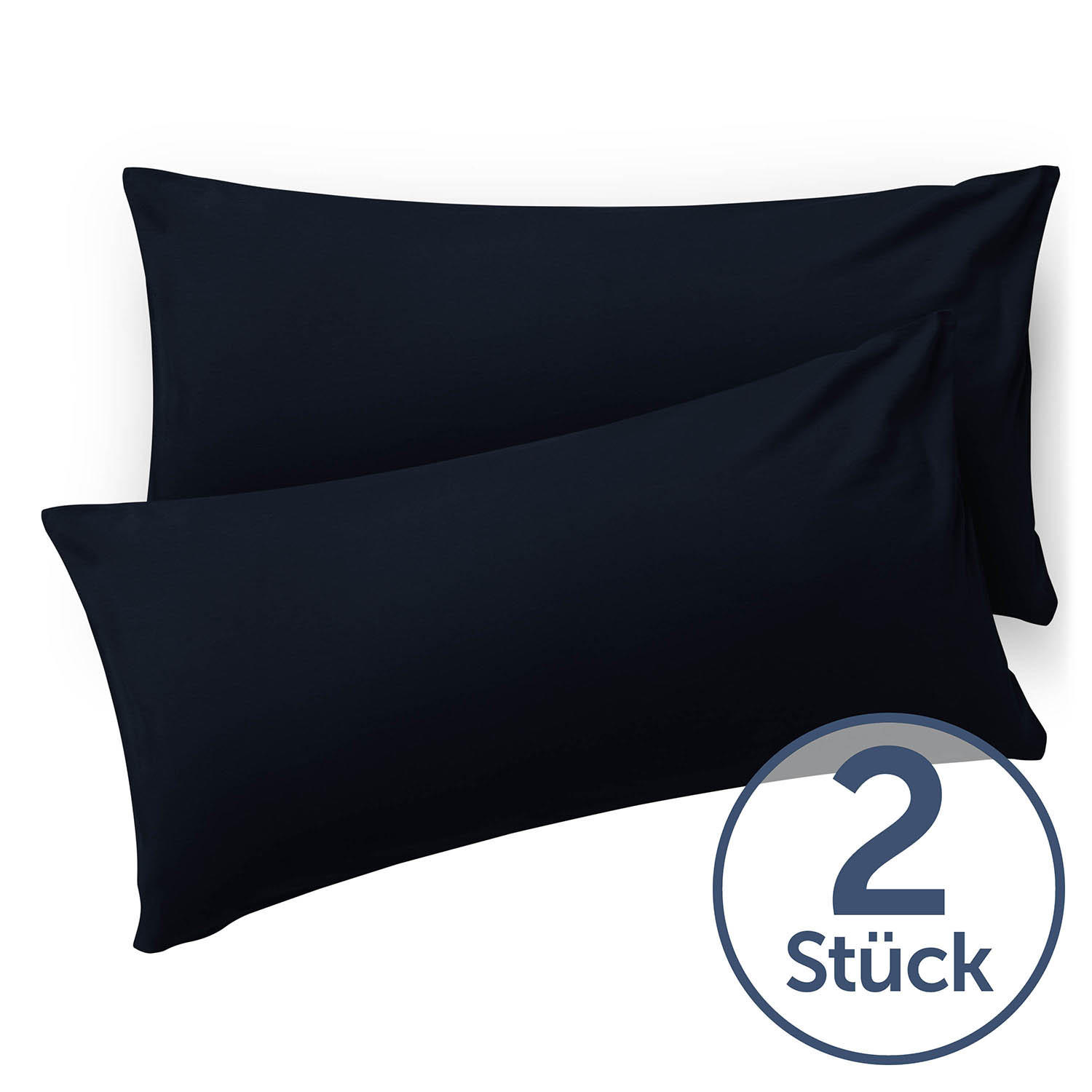 KISSENBEZUG Ellen 40/80 cm, 2er-Set, Dunkelblau - Dunkelblau, Textil (80/40cm) - Blumtal