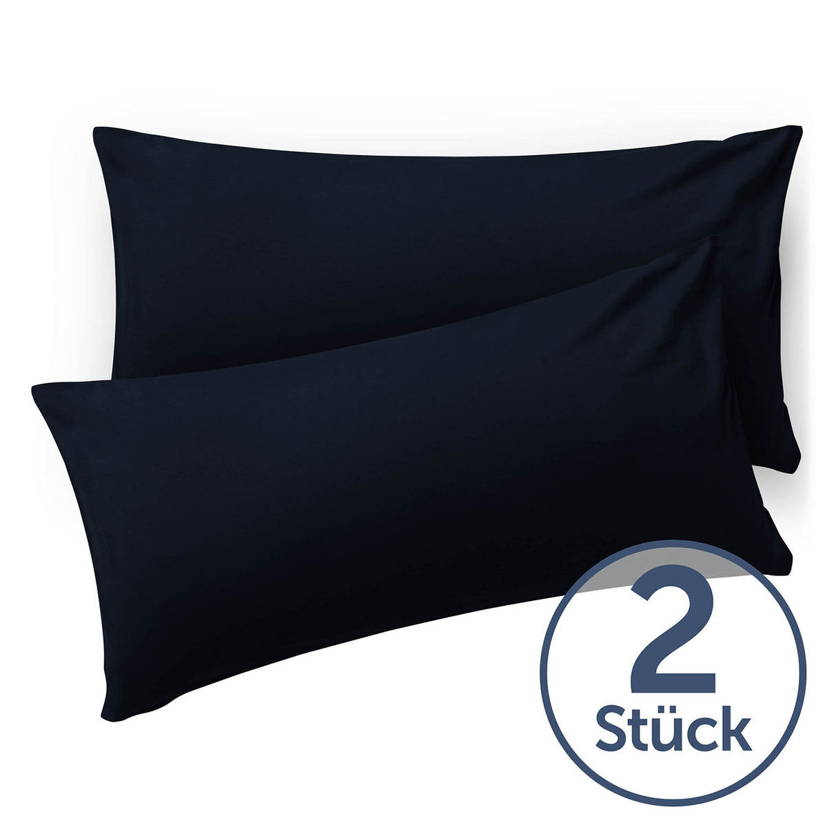 KISSENBEZUG Ellen 50/80 cm, 2er-Set, Dunkelblau - Dunkelblau, Textil (80/50cm) - Blumtal