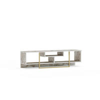 TV-ELEMENT Asal Marmor Weiss Gold - Goldfarben/Weiß, Holzwerkstoff (149.4/40/35.2cm) - Decorotika