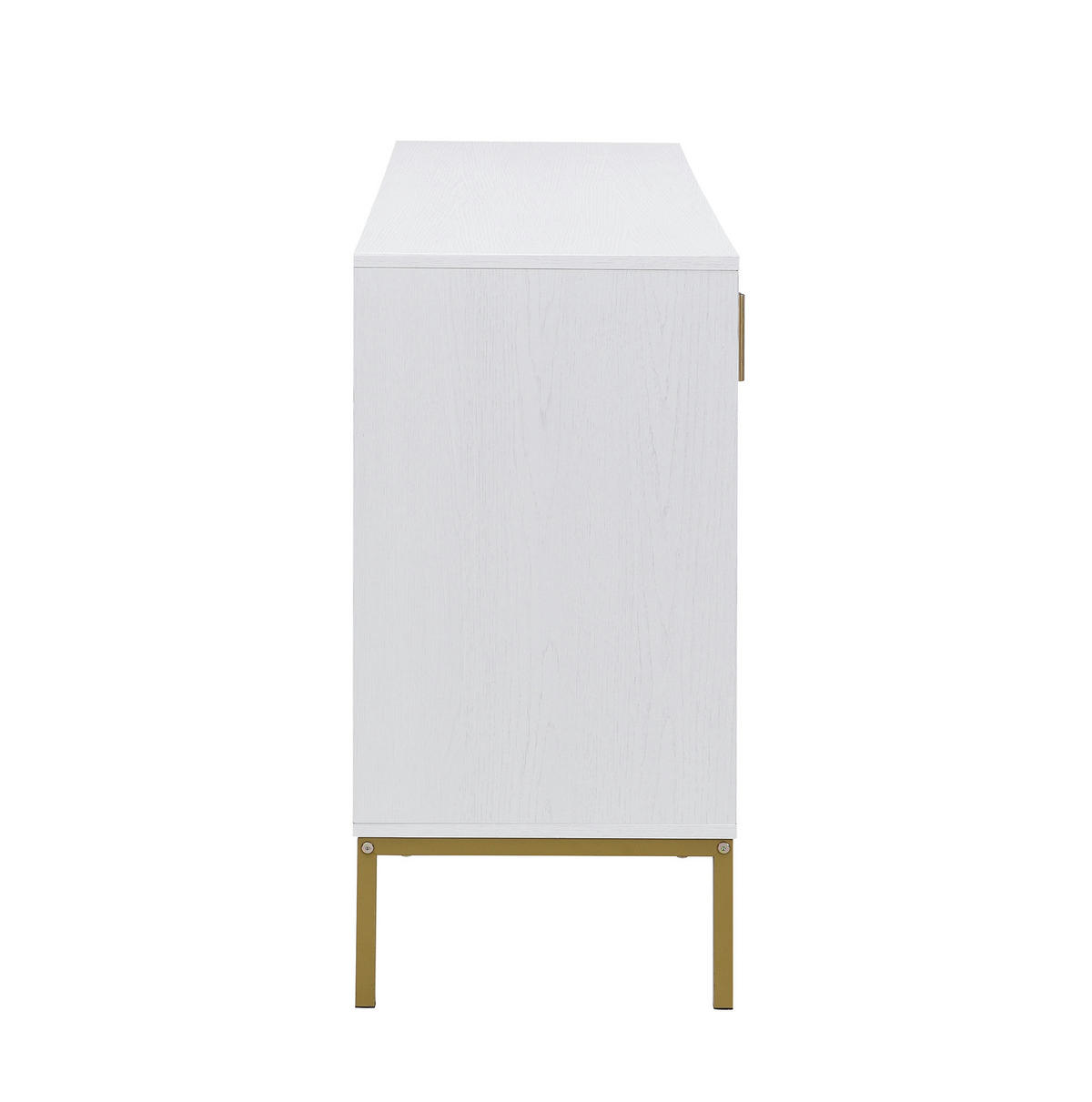SIDEBOARD 160/40/80,5 cm z MDF bílá s dekorem dřeva a zlatými kovovými nohami - bílá, kompozitní dřevo (40/80.5/160cm) - Modenvie