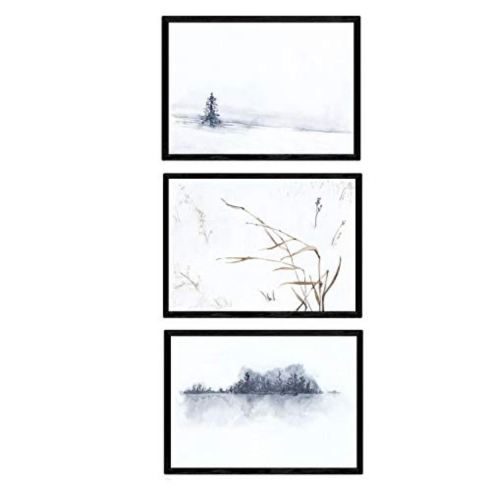 POSTER Set Mit 3 November Nordic Schnee A4 Rahmenlos - Klar, Papier (29.7/5/21cm) - Nacnic
