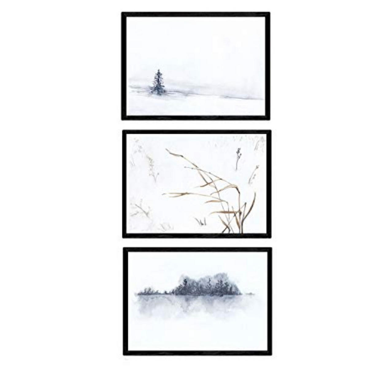 POSTER Set Mit 3 November Nordic Schnee A4 Rahmenlos - Klar, Papier (29.7/5/21cm) - Nacnic