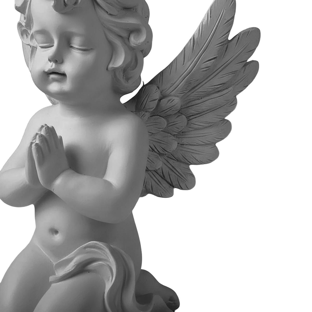 VRTNA figura angel - siva, umetna masa (22.5/36/18cm) - Relaxdays