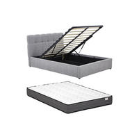 BETT mit Bettkasten - 2 Personen - Stoff - Grau - - Grau, Textil (160/200cm) - Vente-Unique