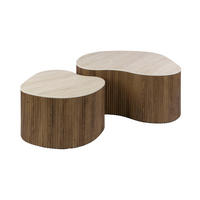 COUCHTISCH CERAMO MEDIO 2-teilige organische Lounge-Tische im Monolith-Design - Hellbraun/Beige, Keramik (90/85/39cm) - alesvelt